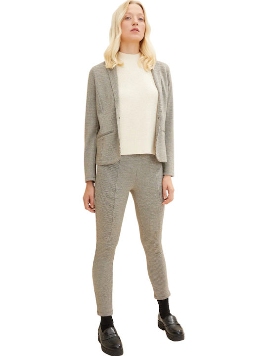 Dama Tesatura Pantaloni Carou Bej