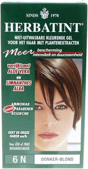 Herbatint Permanent Gel Βαφή Μαλλιών Χωρίς Αμμωνία 6N Ξανθό Σκούρο 150ml