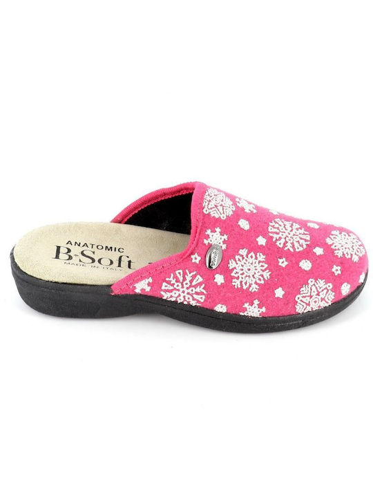 B-Soft Anatomic Women's Slippers In Fuchsia Colour