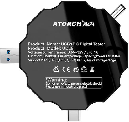 Atorch Atorch UD18 Bluetooth USB Port Tester 18 in 1