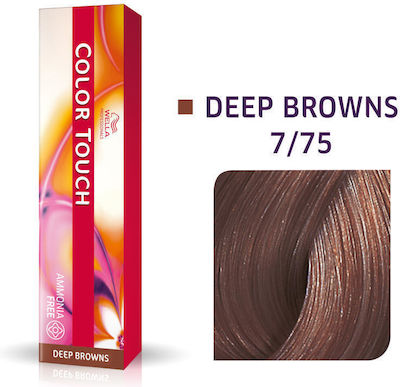 Wella Color Touch Deep Browns Vopsea de Păr fără amoniac 7/75 Cafea blondă Maoni 60ml