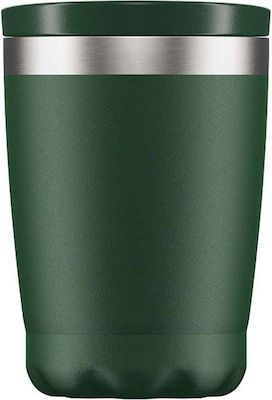 Chilly's Coffee Cup Glas Thermosflasche Rostfreier Stahl BPA-frei Grün 340ml 200945