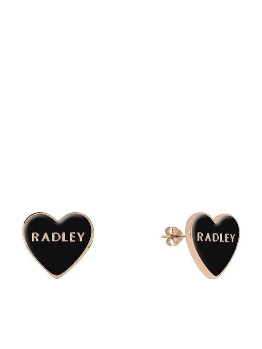 Radley Σκουλαρίκια Καρφωτά από Ατσάλι Επιχρυσωμένα Μαύρα