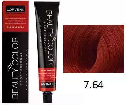 Lorvenn Beauty Color Supreme Reds Hair Dye 7.64 Blonde Red Copper 70ml