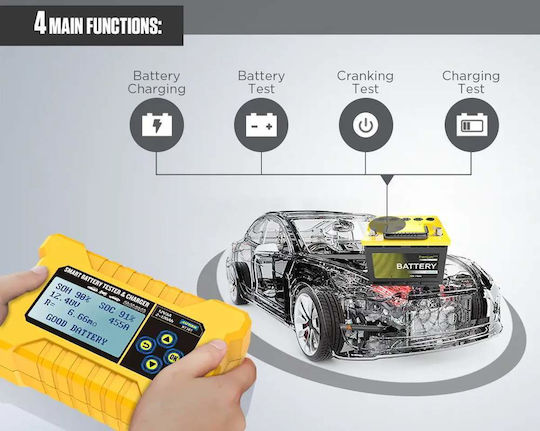 Autool ΒΤ-380 Digitale Batterietester mit Krokodilklemmen 12V