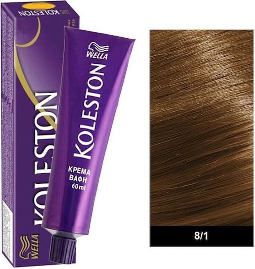 Wella Koleston Hair Dye 8/1 Blonde Light Sandre 60ml