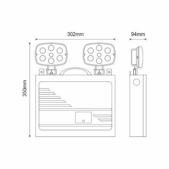 Olympia Electronics LED Εφεδρικό Φωτιστικό Ασφαλείας με Τροφοδοσία Μπαταρίας GRL-37/180