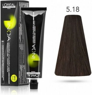 L'Oreal Professionnel Inoa 5.18 Καστανό Ανοιχτό Σαντρέ Μόκα 60ml