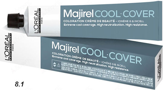 L'Oréal Professionnel Majirel Cool Cover Βαφή Μαλλιών 8.1 Ξανθό Ανοιχτό Σαντρέ 50ml