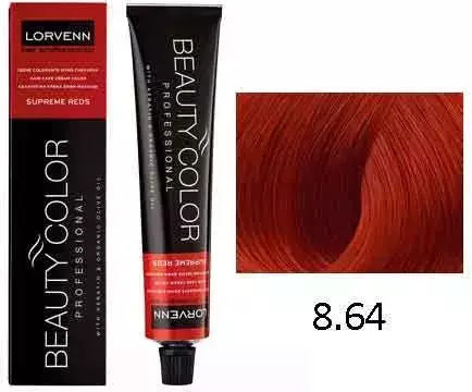 Lorvenn Beauty Color Supreme Reds Боя За Коса 8.64 Светло Русо Червено Медно 70ml