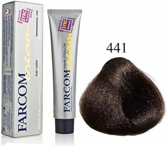 Farcom Hair Color Cream Βαφή Μαλλιών 441 Ξανθό Σκούρο Cappuccino 60ml