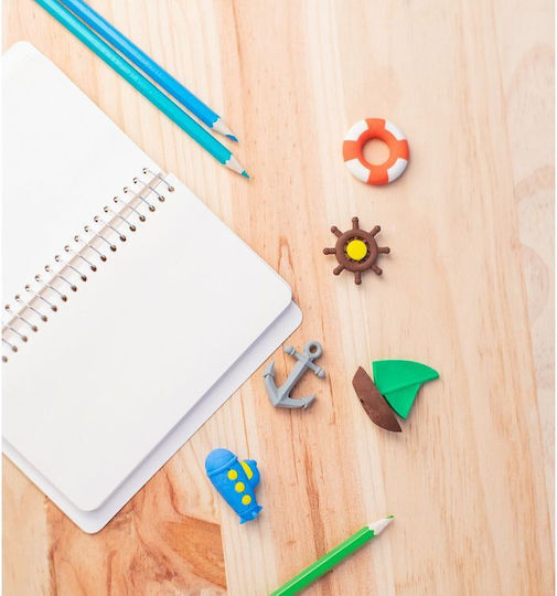 Grupo Erik Eraser Set for Pencil and Pen Beach 5pcs