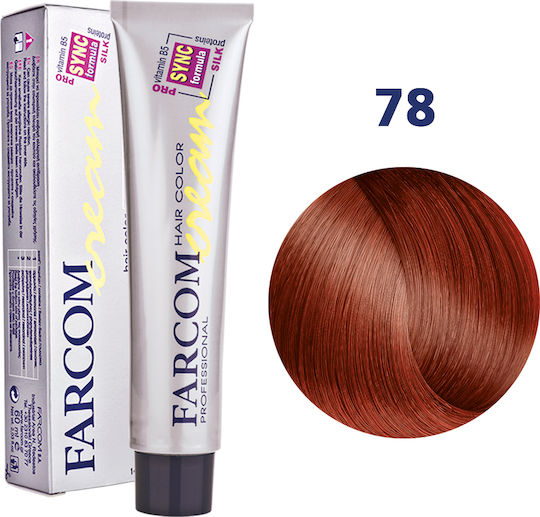Farcom Hair Color Cream Βαφή Μαλλιών 78 Ξανθό Κόκκινο Ιριζέ 60ml