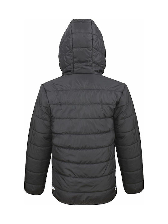 Result Kinderjacke Kurz mit Futter & Kapuze Black Orange