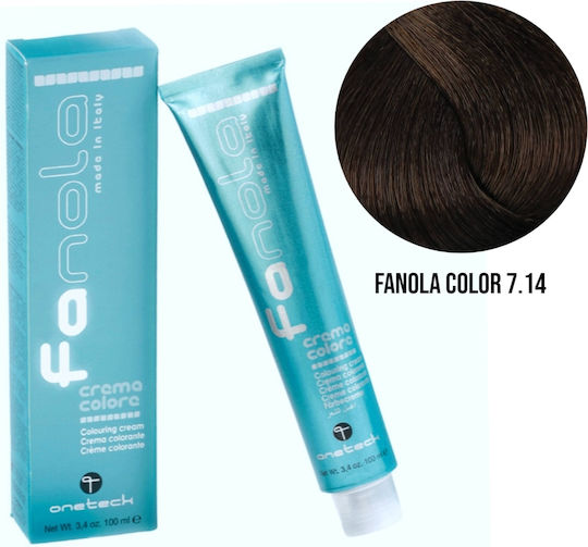 Fanola Cremă Colorantă Vopsea De Păr 7.14 Tabacco 100ml