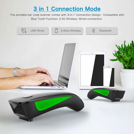 Netum C740 Scanner Χειρός Ασύρματο με Δυνατότητα Ανάγνωσης 1D Barcodes