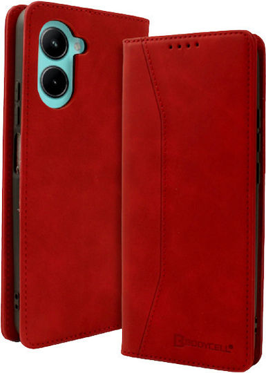 Bodycell Книга Изкуствена кожа Червен (Realme C33)