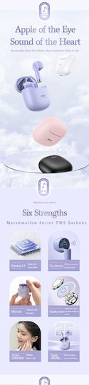 Remax TWS-19 Earbud Bluetooth Handsfree Ακουστικά με Θήκη Φόρτισης Μωβ