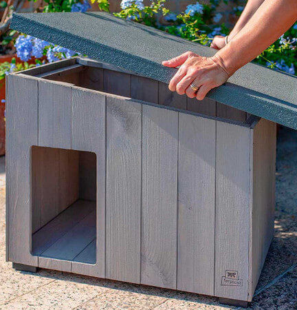 Ferplast Argo 60 Hundehaus Hölzernes Außenbereich Beige 69.5x54.5x52cm