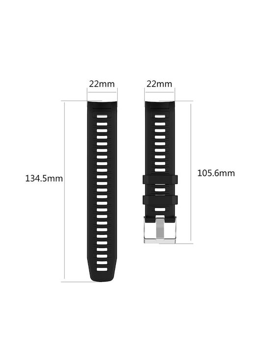 Λουράκι Σιλικόνης Μαύρο (Garmin Instinct)