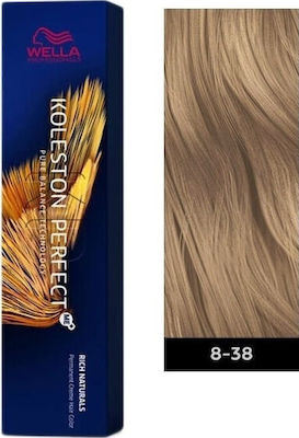 Wella Koleston Perfect Me+ Rich Naturals 8/38 Ξανθό Ανοιχτό Χρυσό Περλέ 60ml