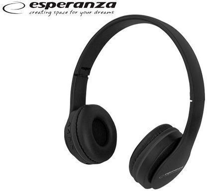 Esperanza Banjo Bluetooth Wireless On Ear Headphones with Radio with 7 hours of Operation Black