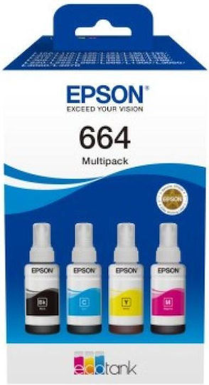 Epson 664 Original Pack of 4 InkJet Printer Inks Yellow / Cyan / Magenta / Black (C13T664640)