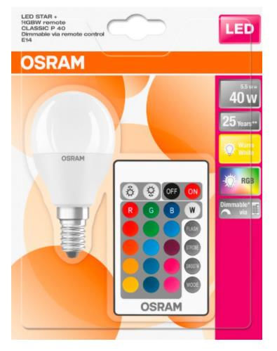 Ledvance Smart Bulb LED 4.9W for Socket E14 RGBW 470lm Dimmable