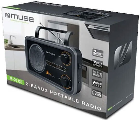 Muse M-06DS Επιτραπέζιο Ραδιόφωνο Ρεύματος / Μπαταρίας Μαύρο