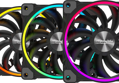 Alpenfoehn Wing Boost 3 ARGB Case Fan 120mm με Σύνδεση 4-Pin Molex 3τμχ