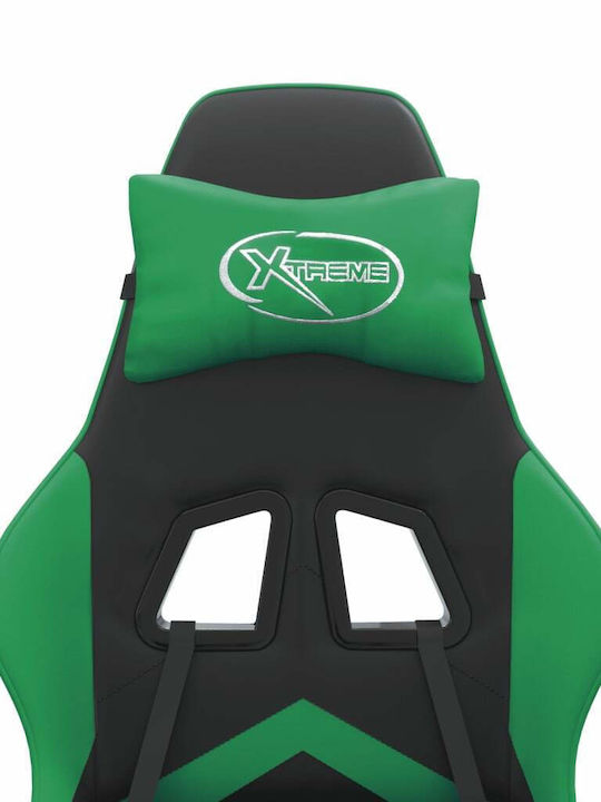vidaXL 349606 Artificial Leather Gaming Chair with Footrest Green