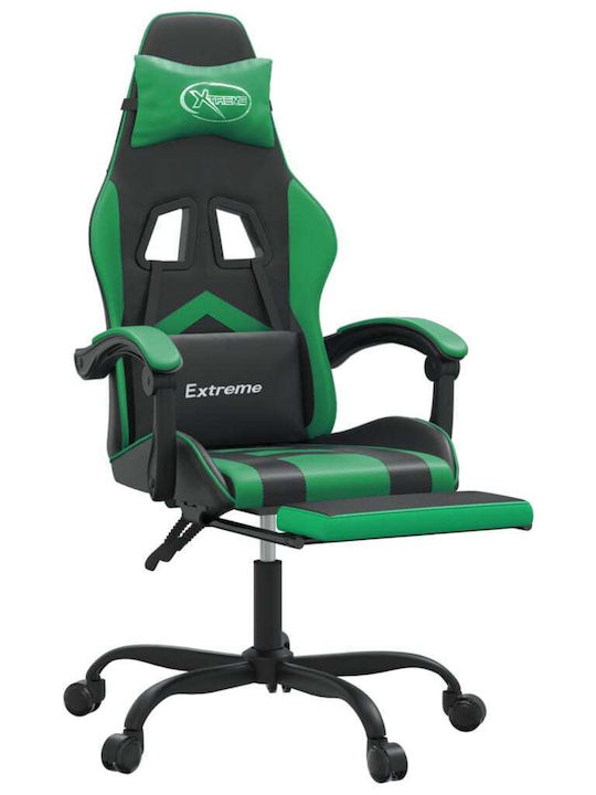 vidaXL 349606 Artificial Leather Gaming Chair with Footrest Green