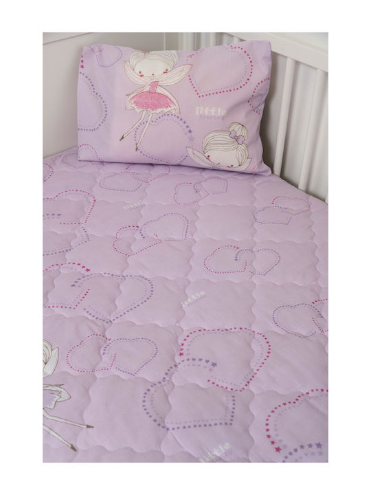 Naf Naf Little Fairies Σετ Βρεφικό Κουβερλί Βαμβακερό Λιλά 100x140cm