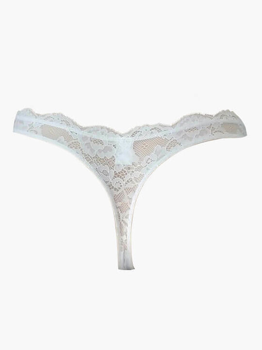 A.A UNDERWEAR Women's String with Lace White