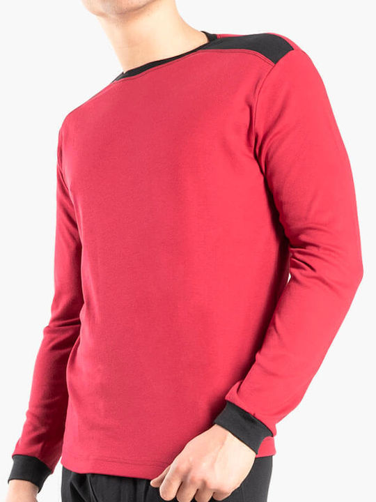 A.A UNDERWEAR Men's Winter Pajama Blouse Bordeaux/Black