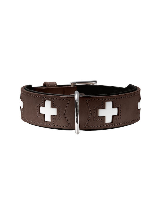 Hunter Swiss Dog Collar Leather In Brown Colour 30mm x 38 - 43.5cm