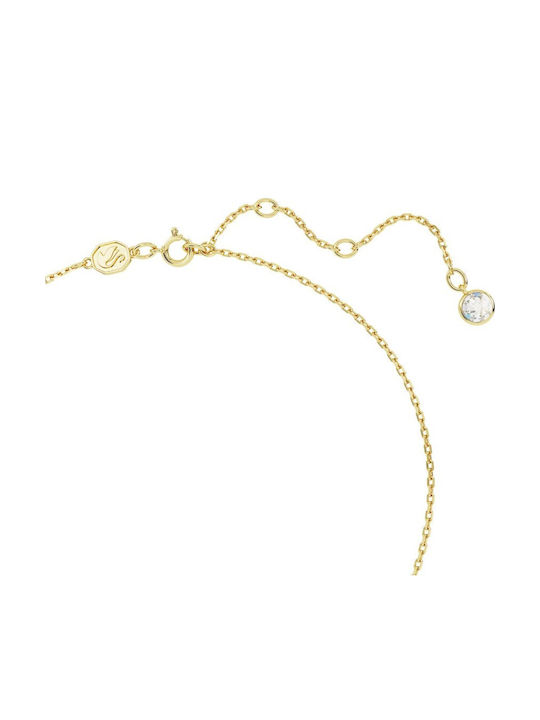 Swarovski Stilla Necklace With Tear Design Made Of Gold Plated Steel With Personalization Green
