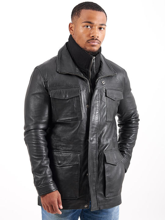 QUEBEC SCHWARZ - AUTHENTISCHE HERREN SCHWARZE LEDERJACKE