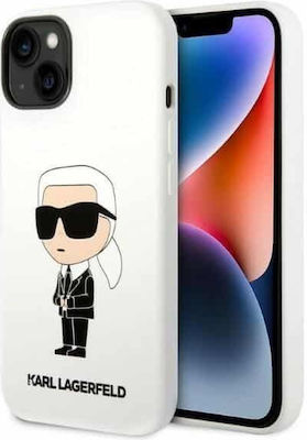 Karl Lagerfeld Liquid Ikonik NFT Umschlag Rückseite Silikon Weiß (iPhone 14) KLHCP14SSNIKBCH