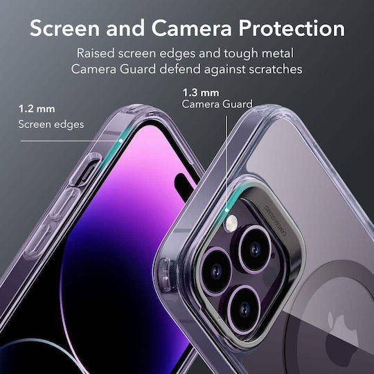ESR Classic Kickstand Halolock Magsafe Back Cover Silicon 1.3mm Clear / Purple (iPhone 14 Pro)