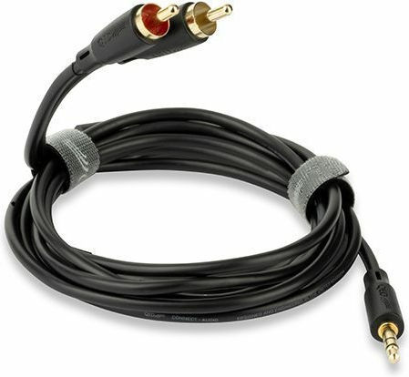 QED 3.5mm Male To RCA Male Audio Cable Black 3m With Gold Plated Terminals QE8117