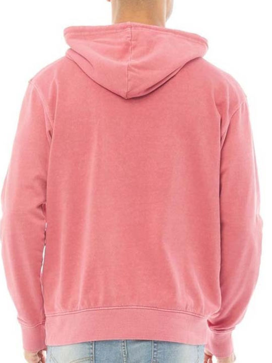 Jack & Jones Men's Sweatshirt with Hood and Pockets Coral