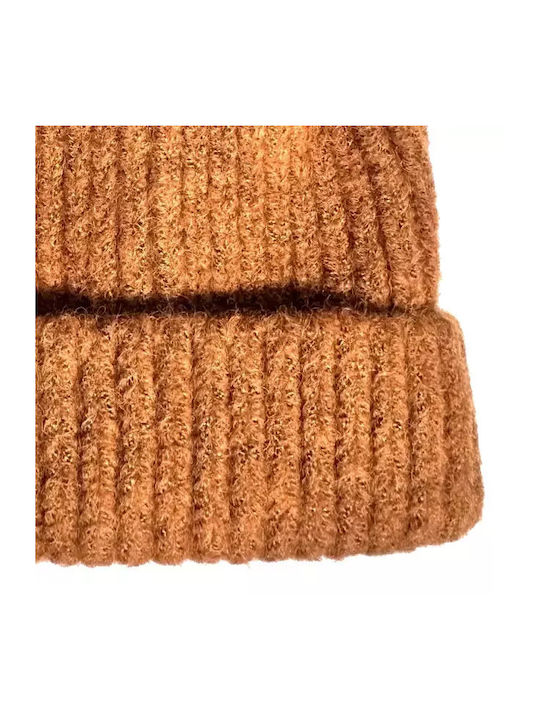 Verde Knitted Beanie Cap Camel