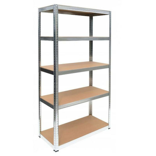 Topeshop Regał Galvanized Dexion with 5 Wooden Shelves L90xD40xH180cm