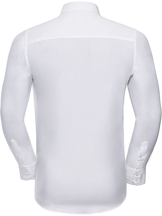 Russell Europe Men's Shirt Long Sleeve Cotton White