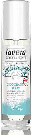 Lavera Basis Sensitiv Deodorant with Organic Witch Hazel & Rose Essence 24h Αποσμητικό 24h σε Spray Χωρίς Αλουμίνιο 75ml