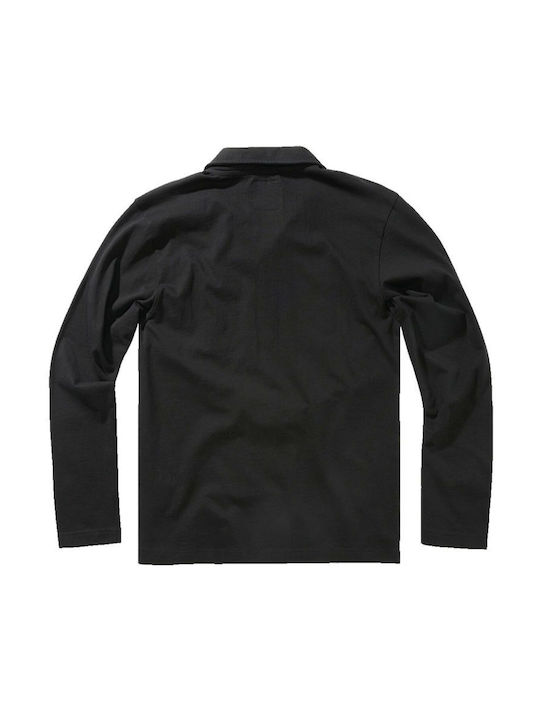 Polo Bluză cu Mâneci Lungi Neagră
