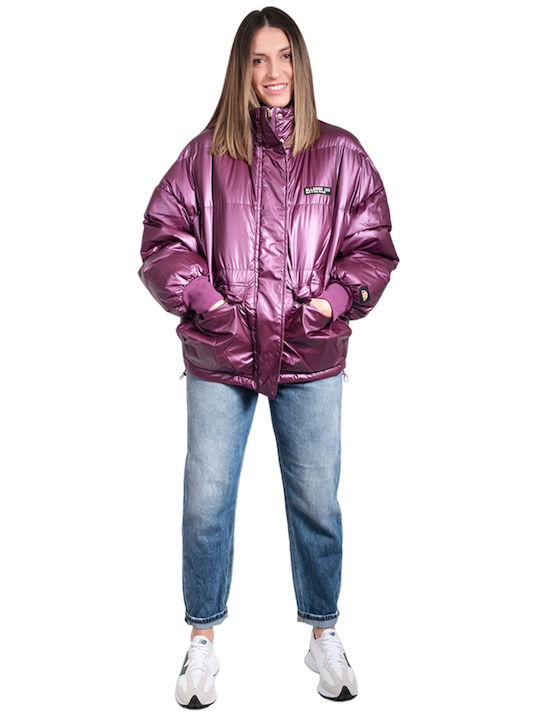 Vesuvio Women's Short Puffer Jacket for Winter Purple
