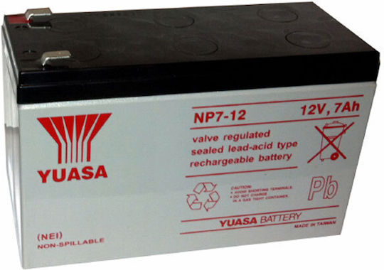 Yuasa NP7-12 D UPS Battery with Capacity 7Ah and Voltage 12V 1pcs