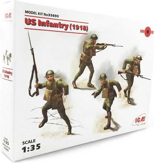 ICM Φιγούρα Μοντελισμού US Infantry 1918 σε Κλίμακα 1:35